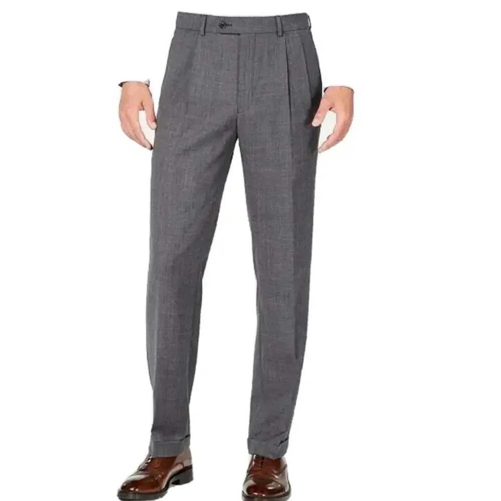 Lauren Ralph Lauren Wool Dress Pants Men's 40x29 Charcoal Gray‎ Classic Fit